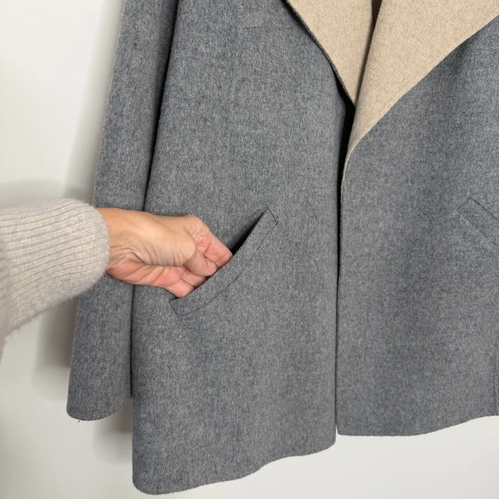 Talbots two-tone open front jacket Cardigan Wool  oversized lightweight Size 1X